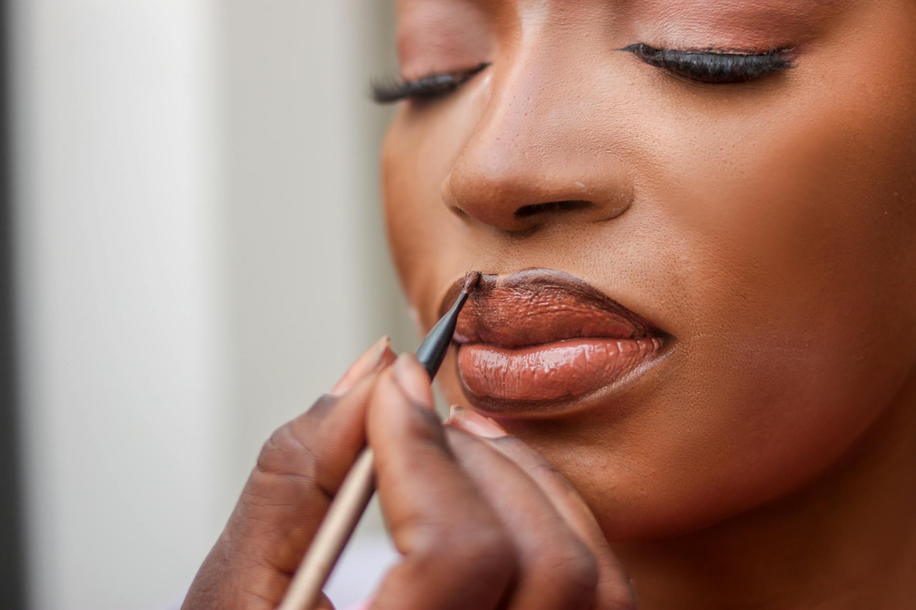 Professional bridal makeup application highlighting natural beauty